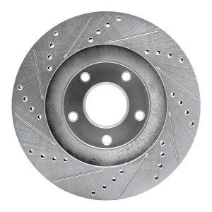 Infiniti I35 Brake Rotor (1) - Front Right - R1 Concepts - Drilled & Slotted - Silver - `02-`06